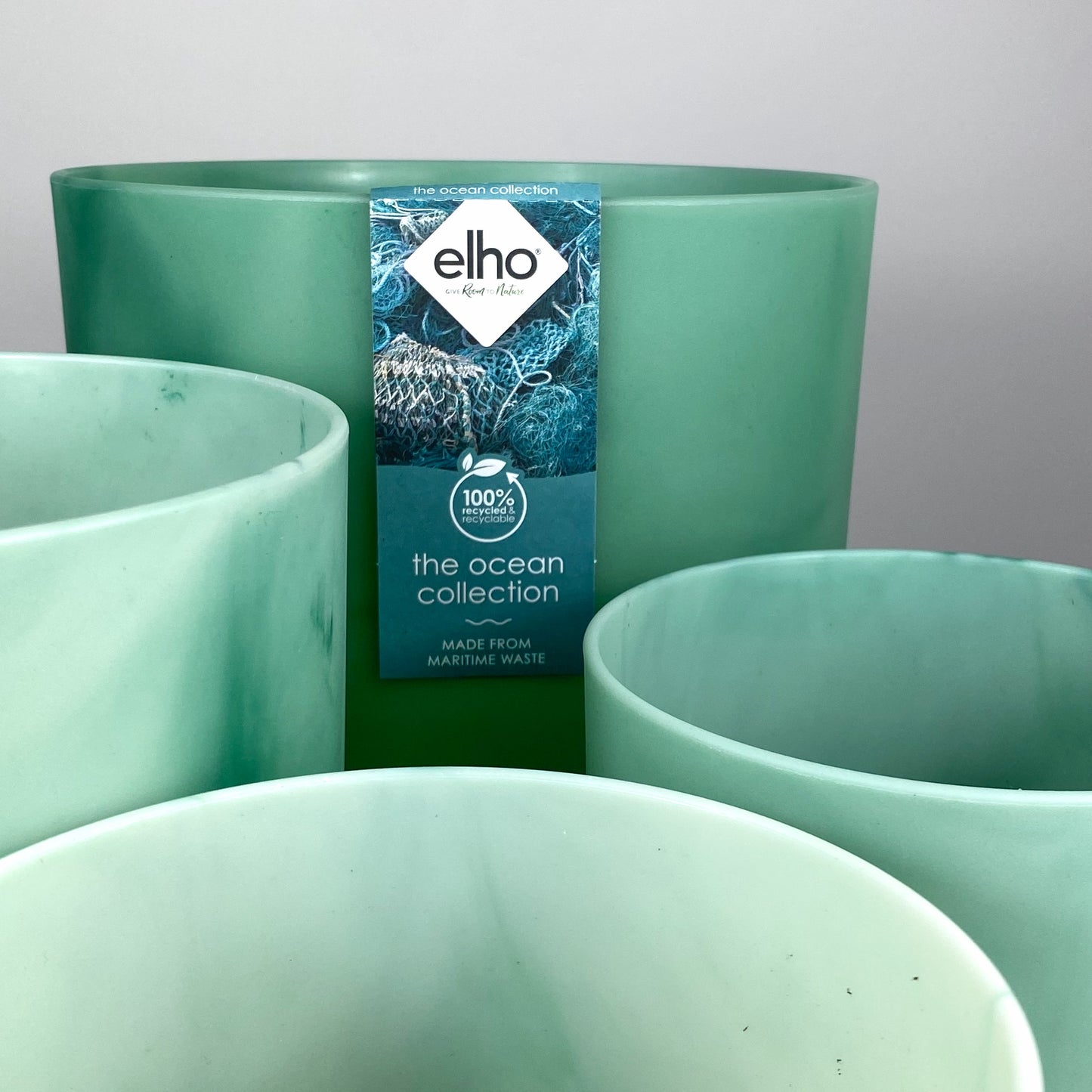 Elho Ocean Collection Round Pot | Pacific Green 14cm