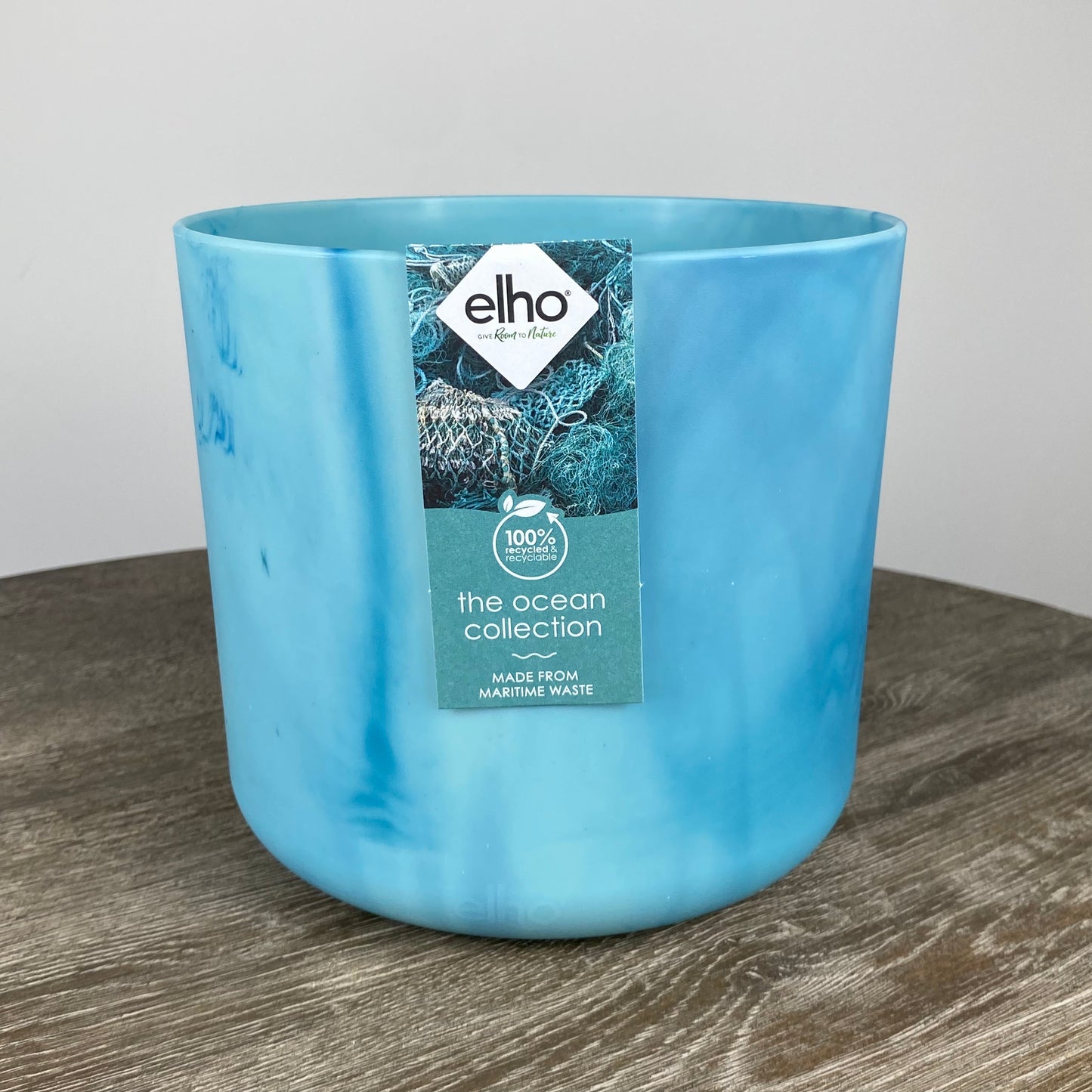 Elho Ocean Collection Round Pot | Atlantic Blue 18cm