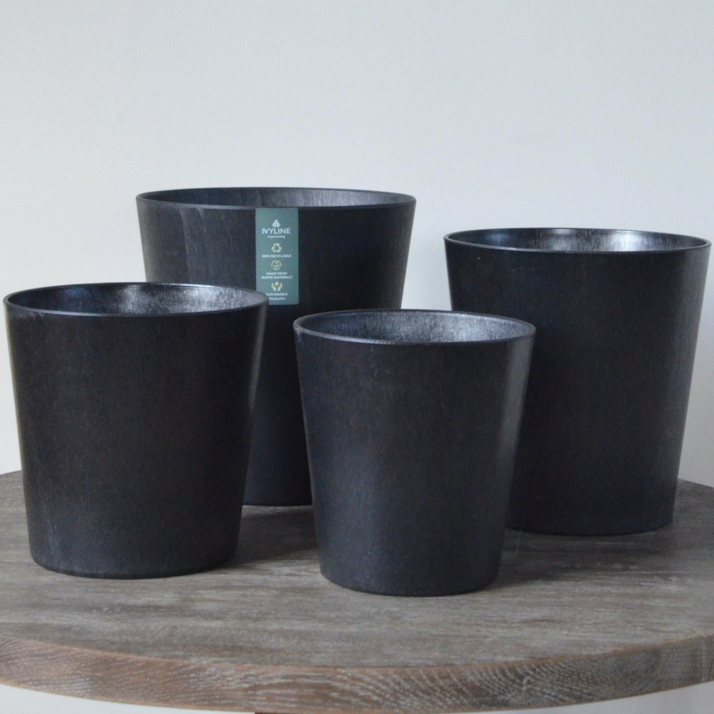 Ivyline Pula Black Recycled Pot 15cm